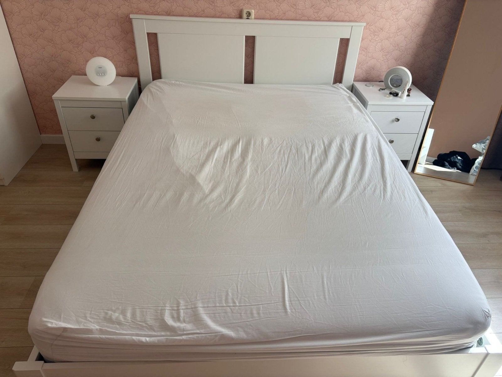 Ikea bed Songesand 1.40 x 2.00, Huis en Inrichting, Slaapkamer | Bedden, Ophalen, Gebruikt, Eenpersoons, Wit