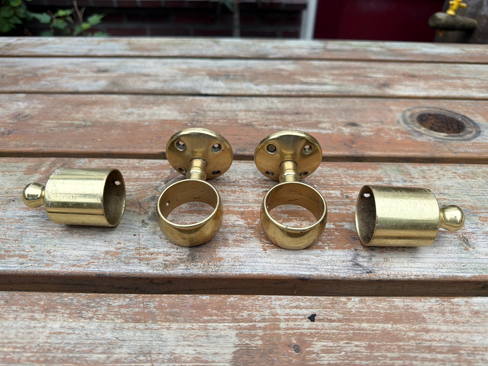 Messing gordijnroede houders - set voor 1 roede, Ophalen