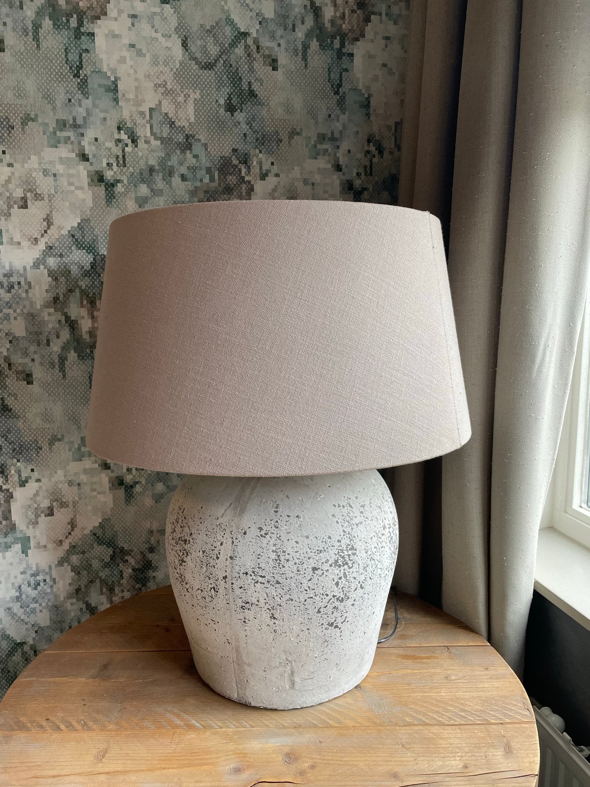 Kruik lamp zand/taupe kleur## tafellamp ## kruiklamp, Ophalen, Beige, Zo goed als nieuw, Rustiek
