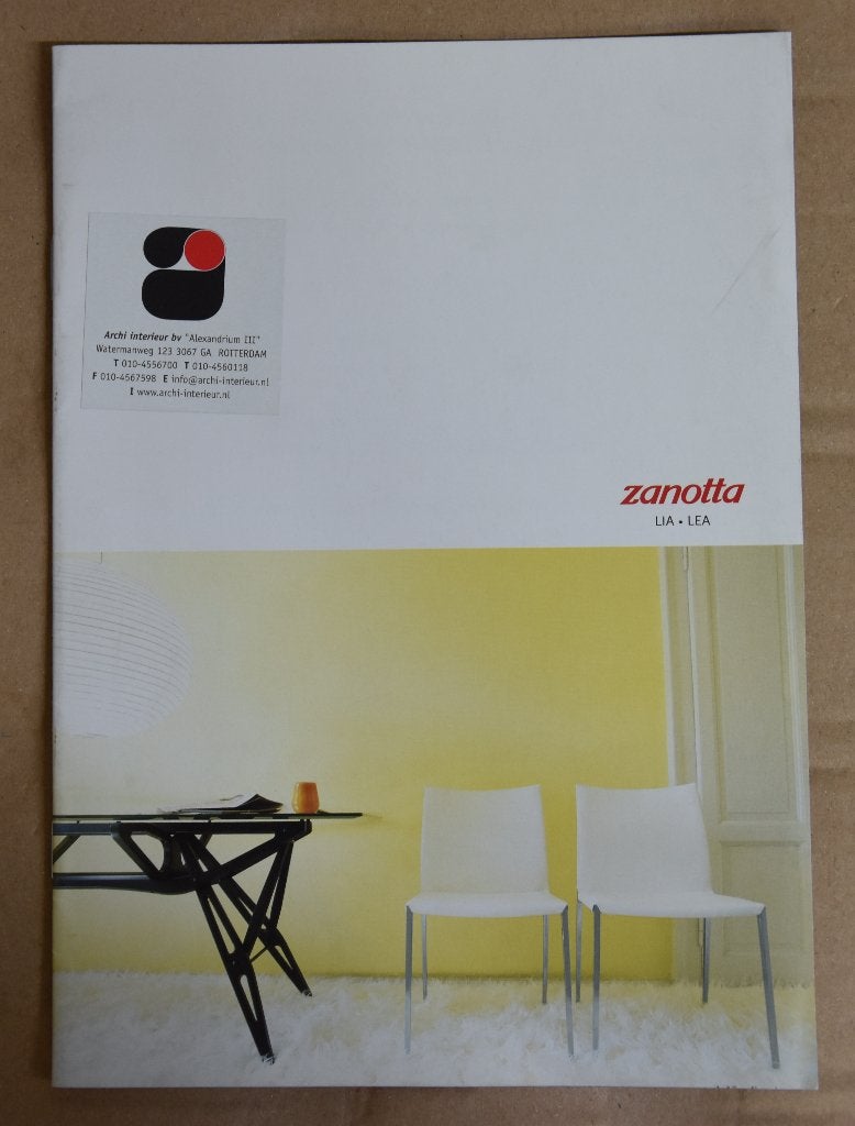 Zanotta vintage folder brochure Italiaans design meubelen, Ophalen of Verzenden, Zo goed als nieuw, Minder dan 50 cm