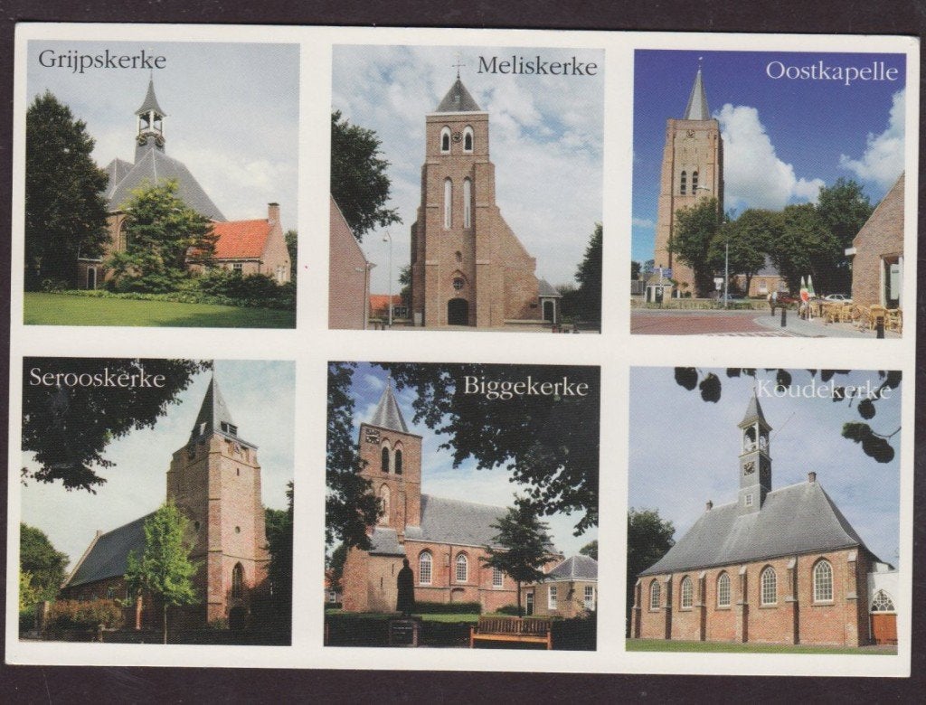 Kerken- Grijpskerke- Meliskerke- Oostkapelle- Serooskerke-, Verzamelen, Verzenden, 1980 tot heden, Gelopen, Zeeland