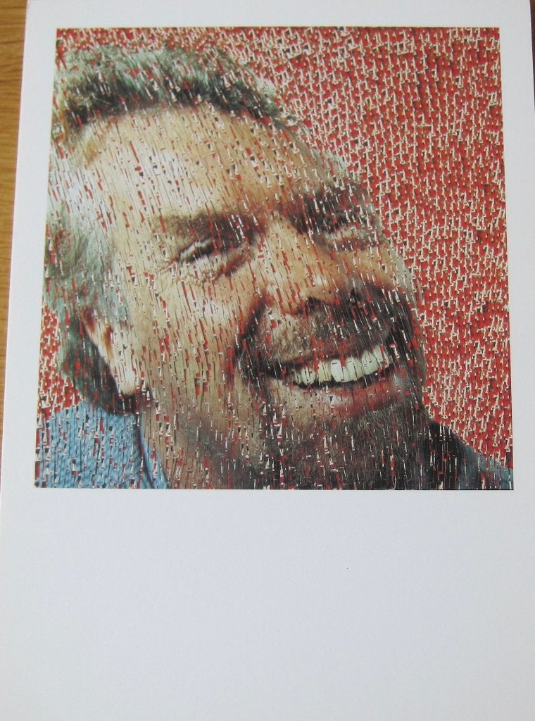 Portret van sir Richard Branson door David Mach, Ophalen of Verzenden, 1980 tot heden, Ongelopen, Overige thema's