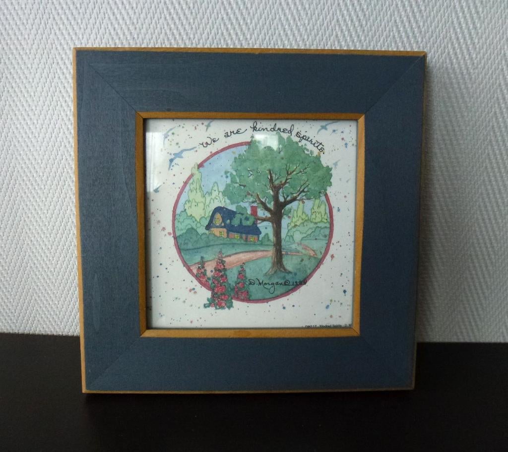 Vintage een ingelijste aquarel van D. Morgan 1994, Ophalen of Verzenden