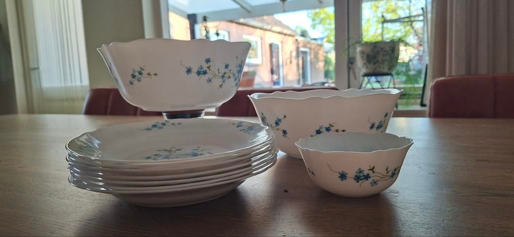 - 7 borden, 2 schalen, 1 klein schaal, Huis en Inrichting, Keuken | Servies, Ophalen, Gebruikt, Glas, Bord(en)