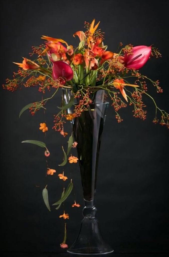 vaas met bloemen wisseldoek voor ArtFrame met Aluminium Fram, Ophalen, Schilderij, 120 cm, Meerkleurig