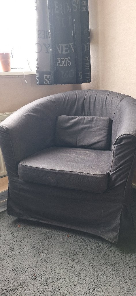 IKEA TULLSTA fauteuil, antraciet, Ophalen, 75 tot 100 cm, 75 tot 100 cm, Stof