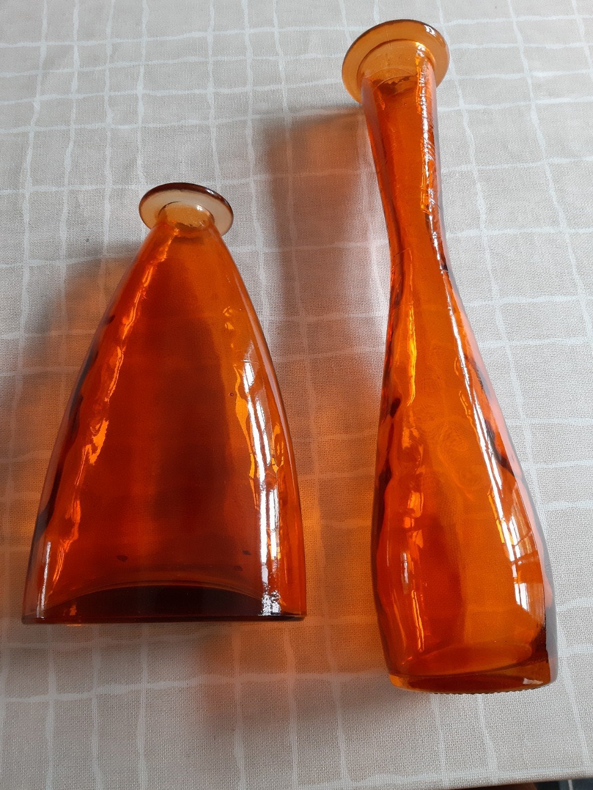 Glazen vazen, Huis en Inrichting, Woonaccessoires | Vazen, Ophalen of Verzenden, Zo goed als nieuw, Oranje, Glas