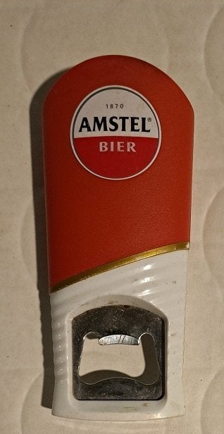 Amstel Flesopener Metaal/plastic Bier, Ophalen of Verzenden, Gebruikt, Flesopener, Amstel