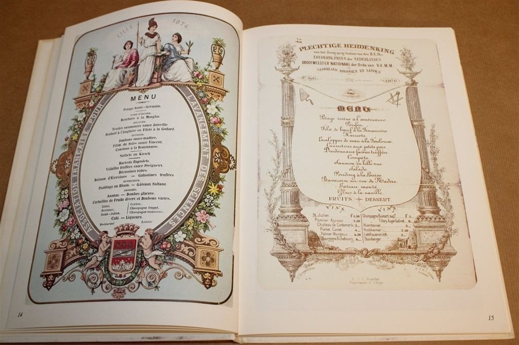Menus Historiques — Overzicht Menukaarten Europa 1850-1977, Ophalen of Verzenden, Gelezen, Europa