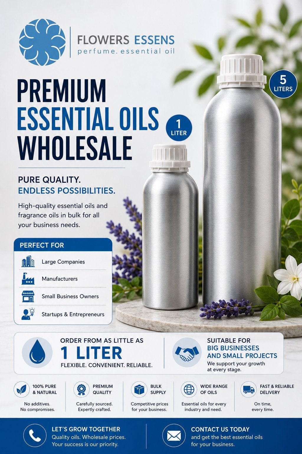 Premium Geur olïen | Groothandel | Al vanaf 1 Liter, Flowers essens, 1057zd, Nieuw, Ophalen of Verzenden