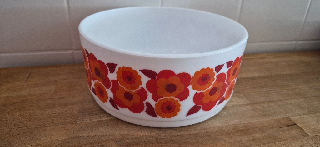 vintage Arcopal kom uit de jaren '70 met een bloemenmotief, Ophalen of Verzenden, Huis en Inrichting