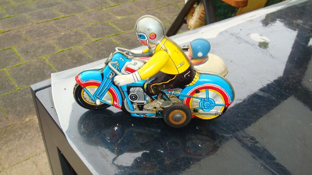 Antieke Motorfiets met zijspan, Ophalen of Verzenden