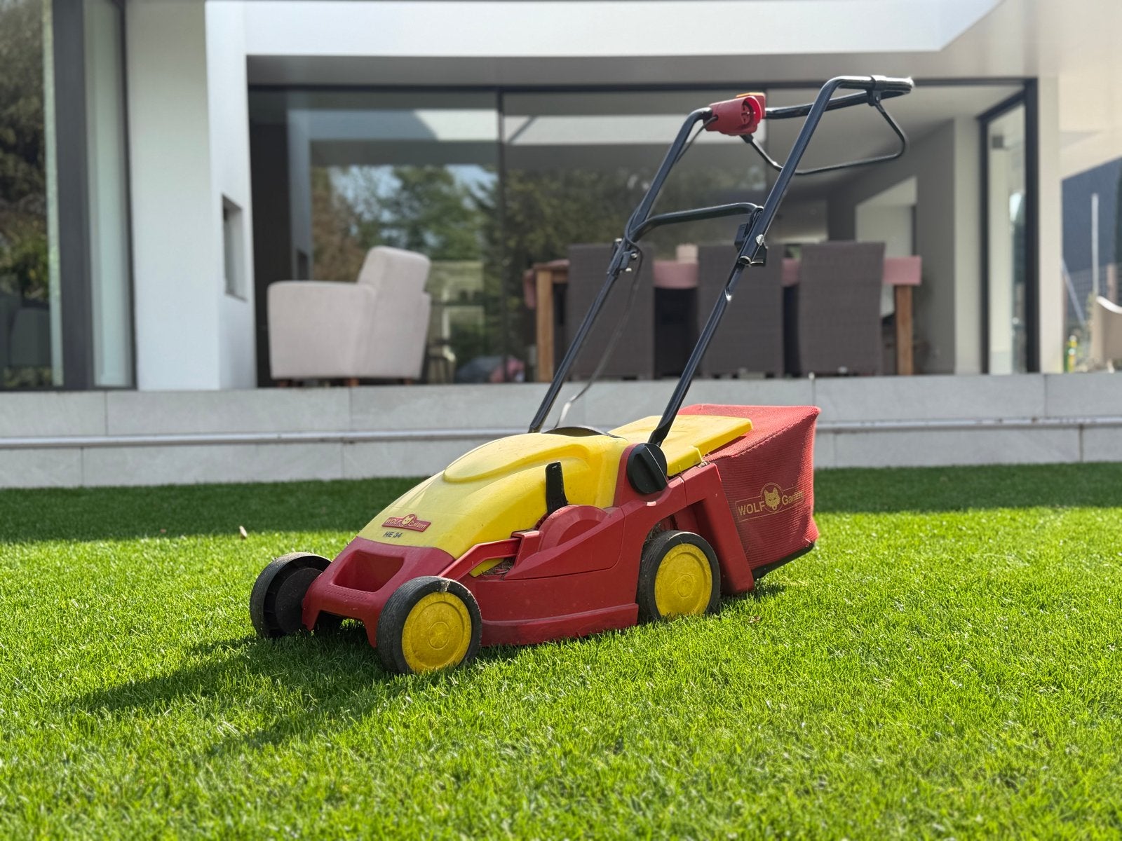 Wolf-Garten electrische grasmaaier, Tuin en Terras, Ophalen, Cirkelmaaier, Gebruikt, Elektrische grasmaaier