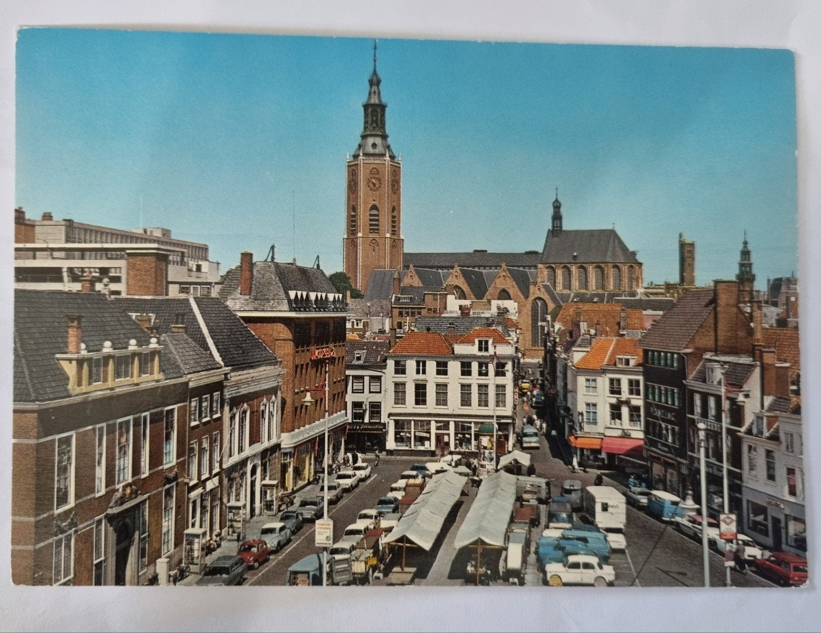 Ansichtkaart Den Haag Grote Markt met marktkramen, Ophalen of Verzenden, 1940 tot 1960, Ongelopen, Zuid-Holland