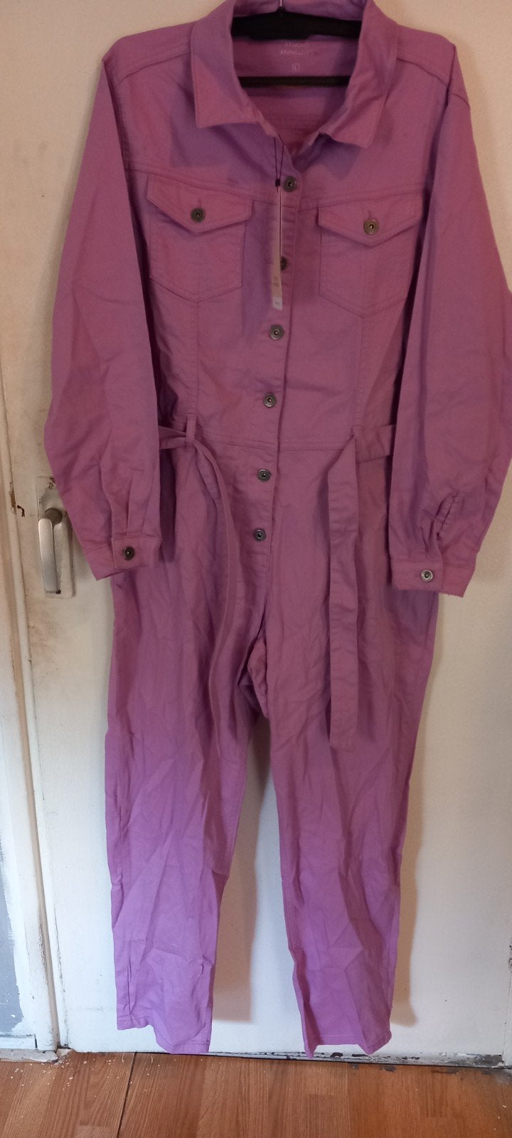 Studio Anneloes Ariana Co Denim Jumpsuit Lila Pink Maat L, Studio Anneloes, Paars, Maat 42/44 (L), Nieuw