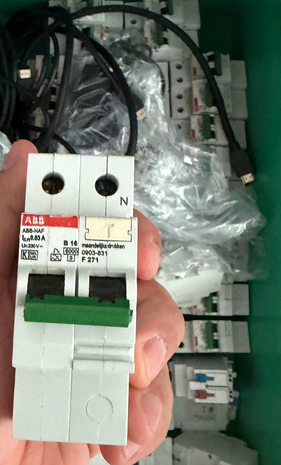 ABB HAF groepenkast automaten B16/aardlekautomaten/Busboard, Ophalen, Gebruikt, ABB, Aardlekautomaat