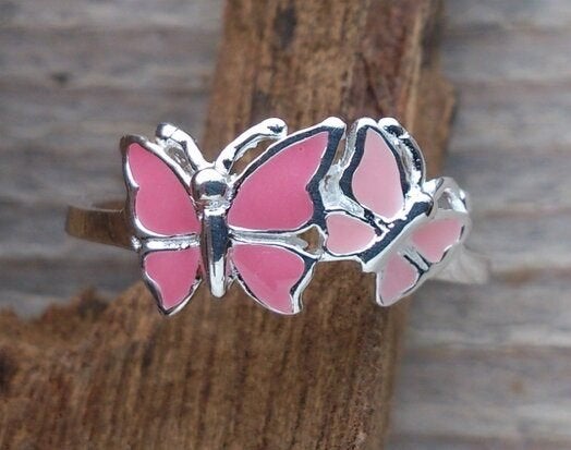 Echt Zilveren Vlinder Ring - Kinder Ring - Pinkring, Verzenden, Info@toas.nl, Nieuw, Kleiner dan 17