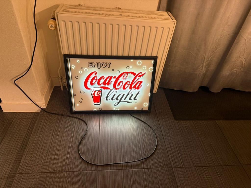 Coca-Cola Light Lichtbak - 60x45 cm, Vintage, Gebruikt, Meerkleurig, Kunststof