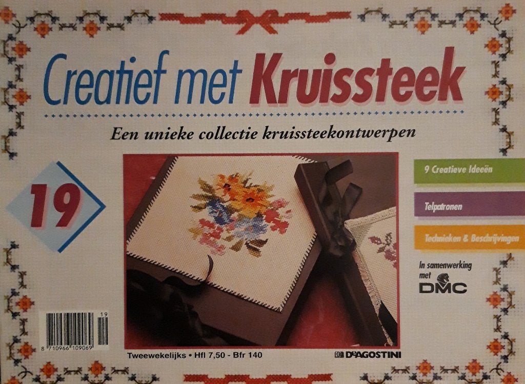 Creatief met Kruissteek 19 met patroonbladen - ZGAN, Ophalen of Verzenden, Zo goed als nieuw, Borduren en Naaien