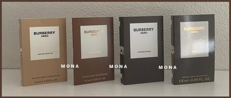 BurberryHero set 4 parfum samples proefjes testers monsters, Verzenden, Nieuw