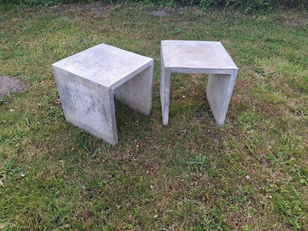 Bijzettafel, metalen tafeltje voor in de tuin, Ophalen of Verzenden, Vierkant, Metaal