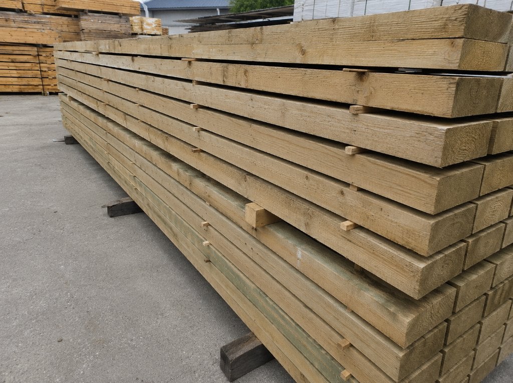 Houten balken,gebruikt,vuren 6x12cm,lengtes 250,350 en 420cm, Doe-het-zelf en Verbouw, Hout en Planken, Ophalen of Verzenden, Zo goed als nieuw