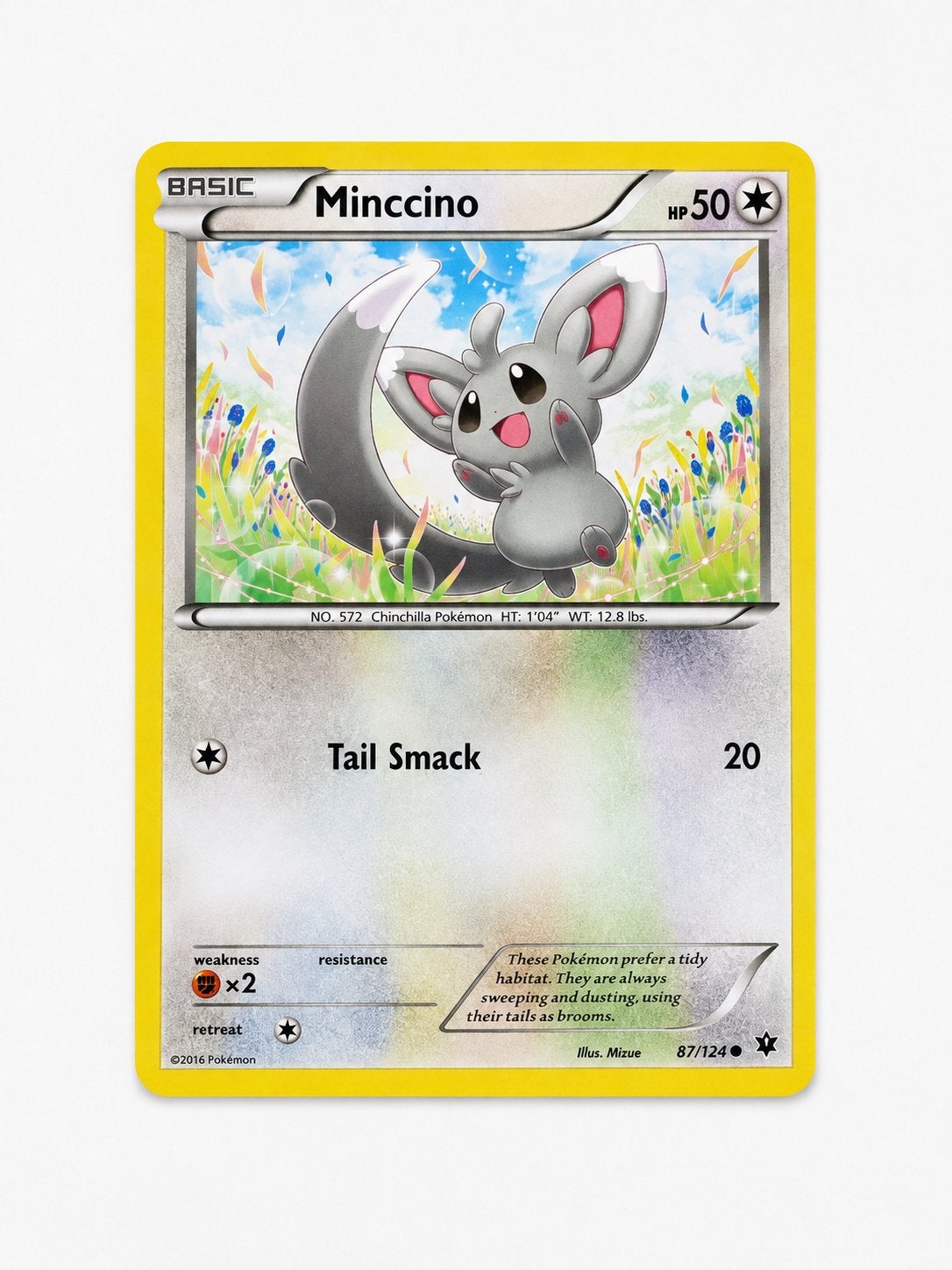 Pokémon kaart – Minccino 87/124 | XY Fates Collide, Ophalen of Verzenden, Gebruikt, Losse kaart