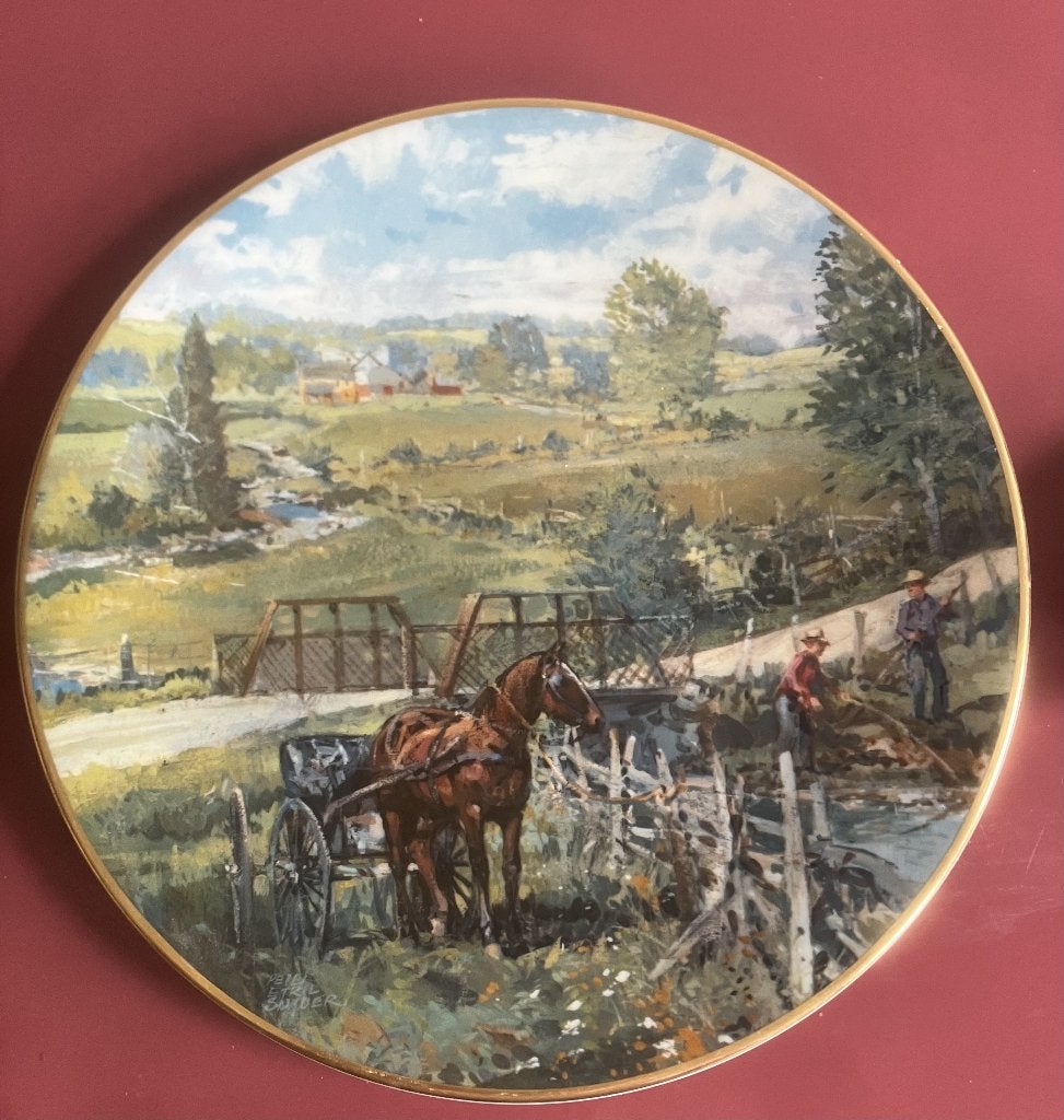 Gelimiteerd  porseleinen verzamelbord "Fishing for Redfin", Gebruikt, 18 cm, Decoratieobject, Steen/keramiek