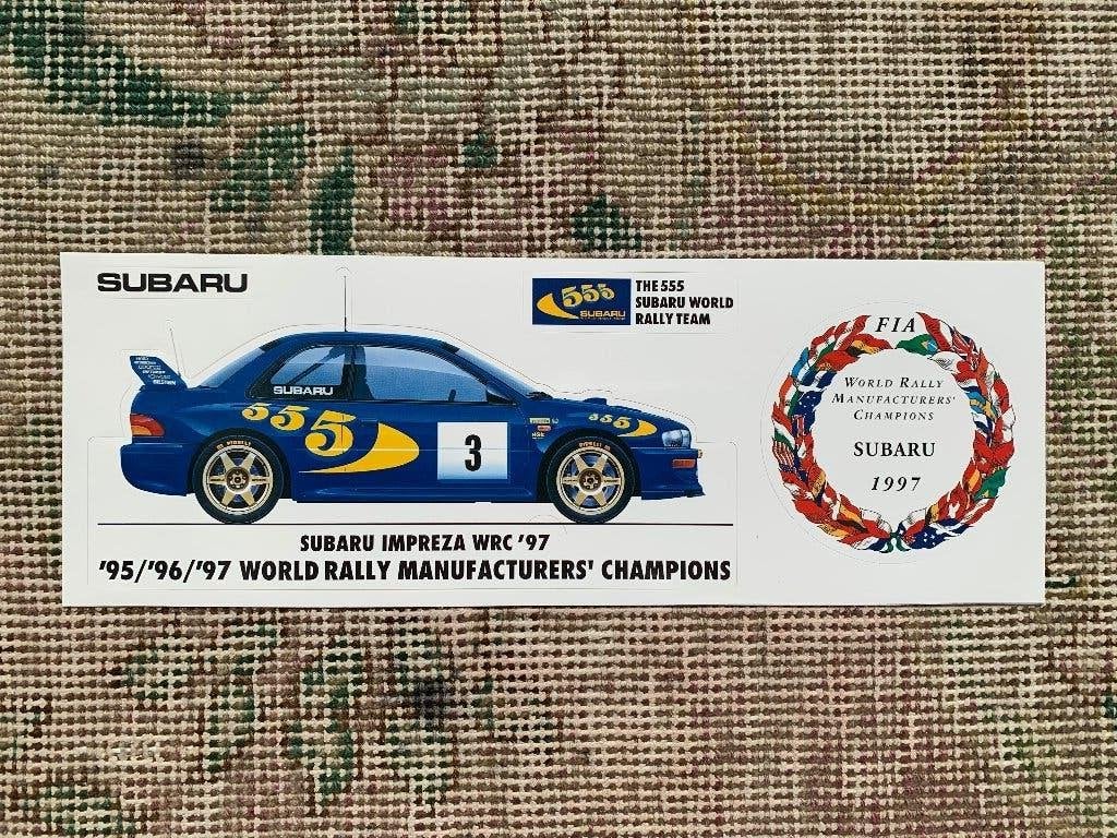Vel met 4 stickers Subaru Impreza WRC 1997, Nieuw, Ophalen of Verzenden, Overige merken, Subaru