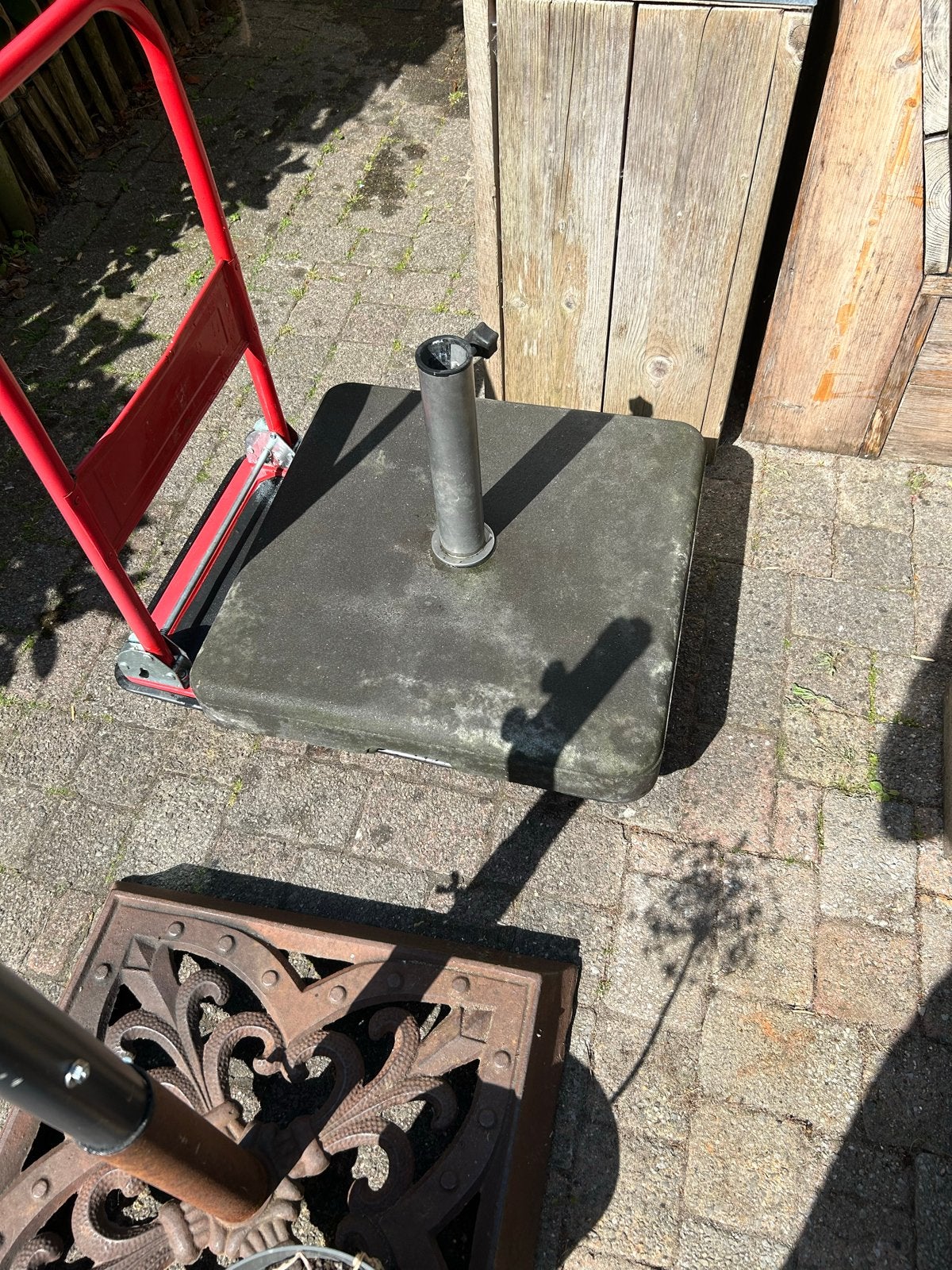 Parasolvoet van beton, zware uitvoering, Ophalen, Gebruikt, Minder dan 1 meter, Parasolvoet