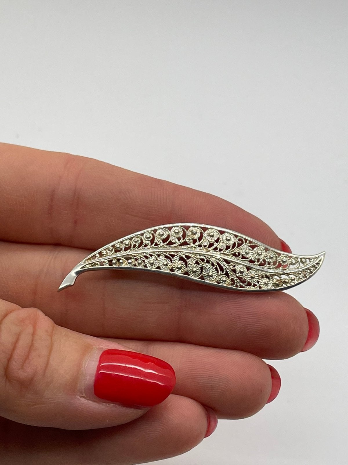 F266 Prachtige 800 zilveren broche filigrain, Sieraden, Tassen en Uiterlijk, Antieke sieraden, Ophalen of Verzenden, Zilver, Broche