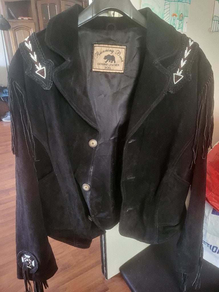 Western jas zwart leer, Kleding | Heren, Jassen | Winter, Ophalen, Running Bear, Zwart, Maat 56/58 (XL)