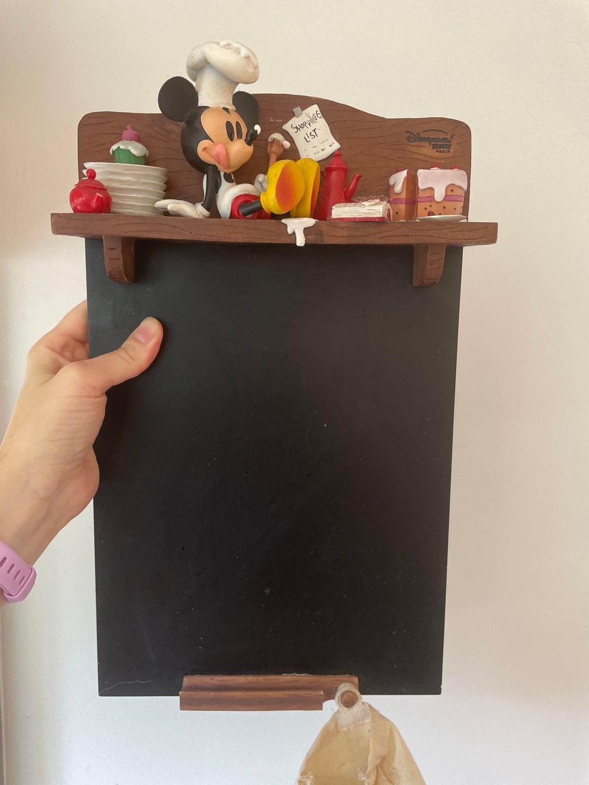 Disneyland Parijs Krijtbordje met Mickey Mouse Chef, Gebruikt, Meerkleurig, Overige stijlen, Kunststof