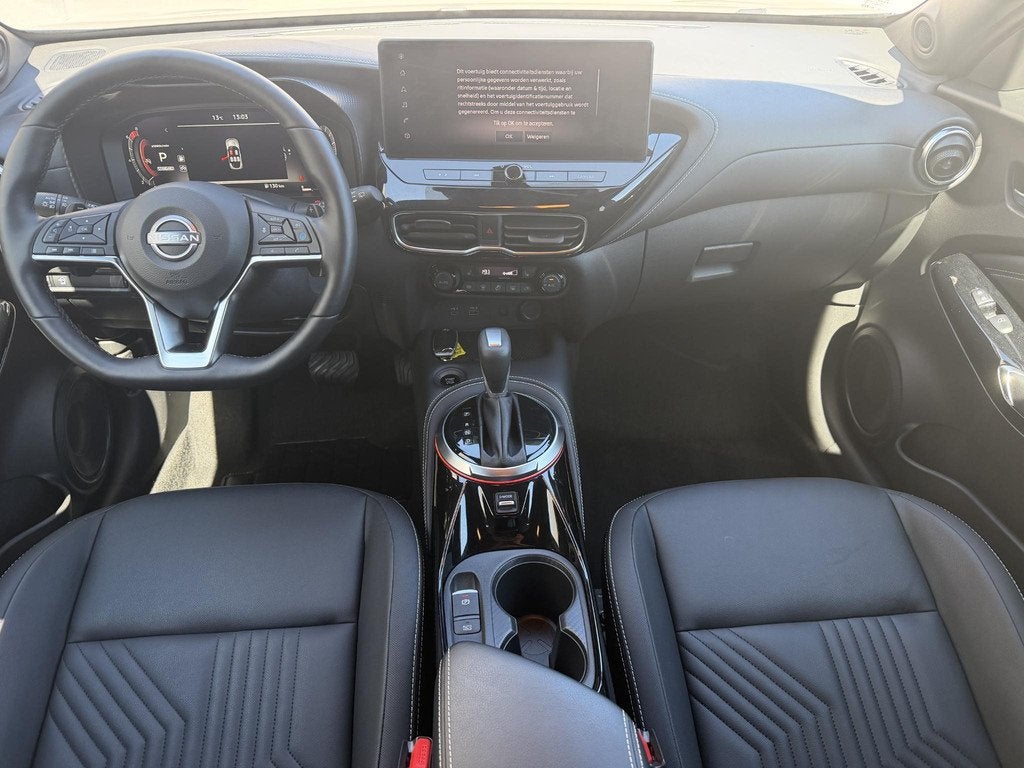 Nissan Juke 1.0 DIG-T Tekna Automaat / Fabrieksgarantie tot, Auto's, Nissan, Euro 6, Automatische klimaatregeling, Leder en Stof