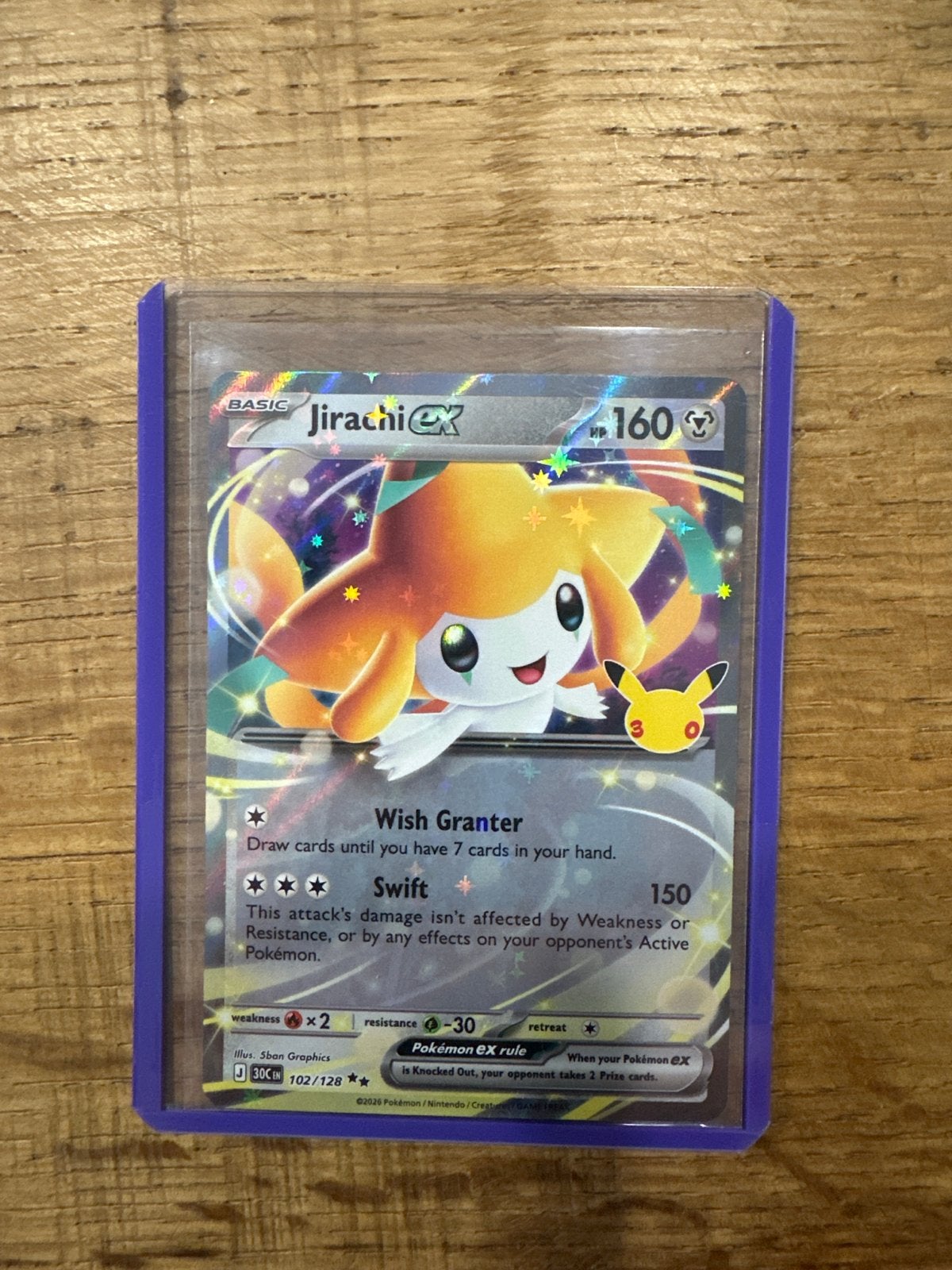 Jirachi EX Pokémon Kaart - Zo goed als nieuw, Ophalen of Verzenden, Zo goed als nieuw, Losse kaart, Foil
