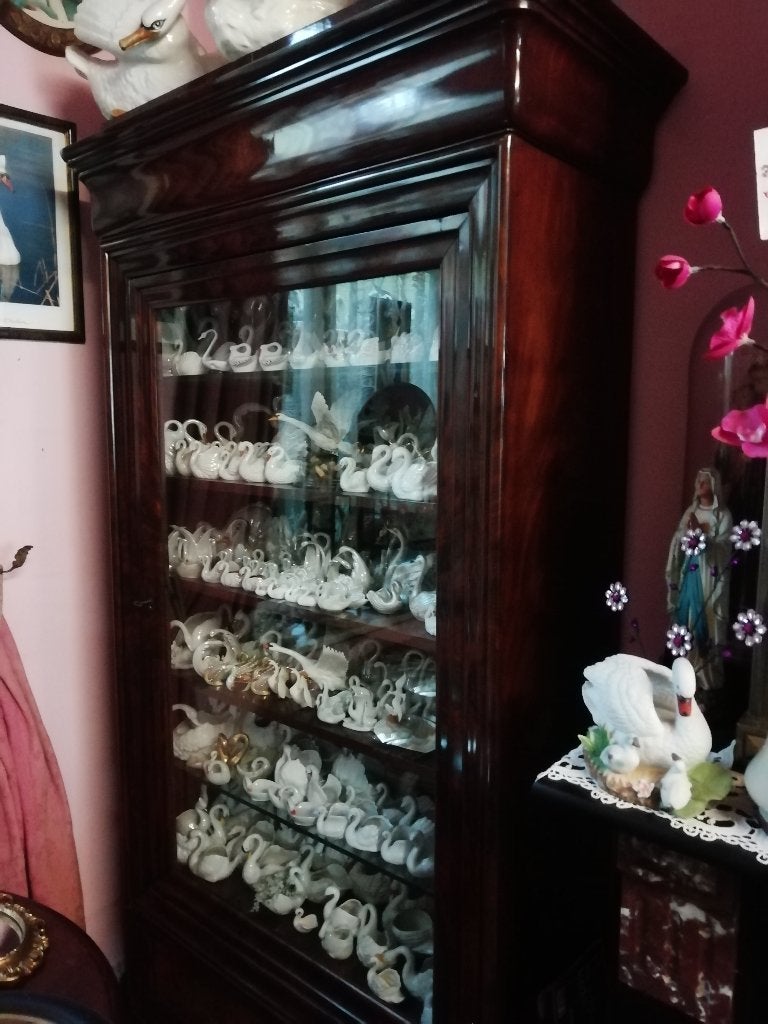 Prachtige antieke accajou vitrine kast, Ophalen