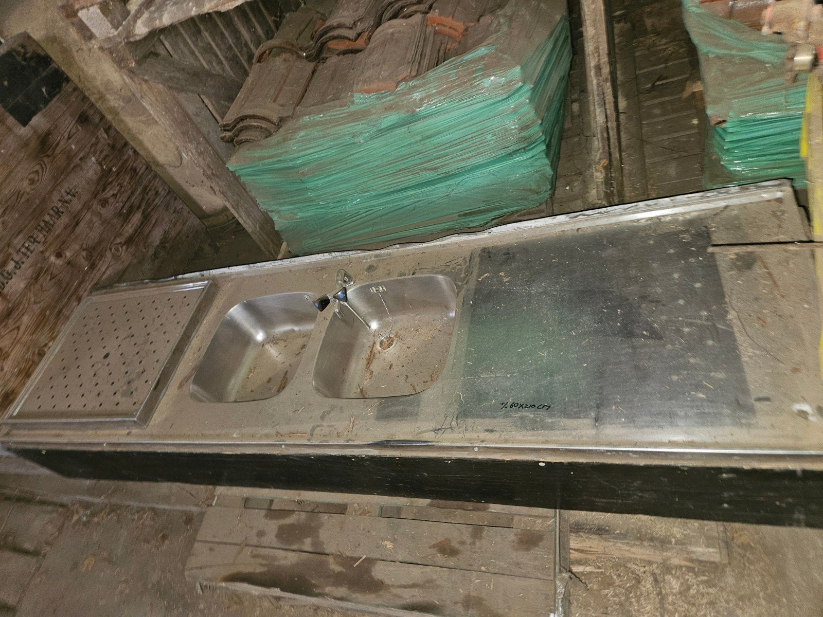 RVS Bar spoelbak met lekblad, Ophalen