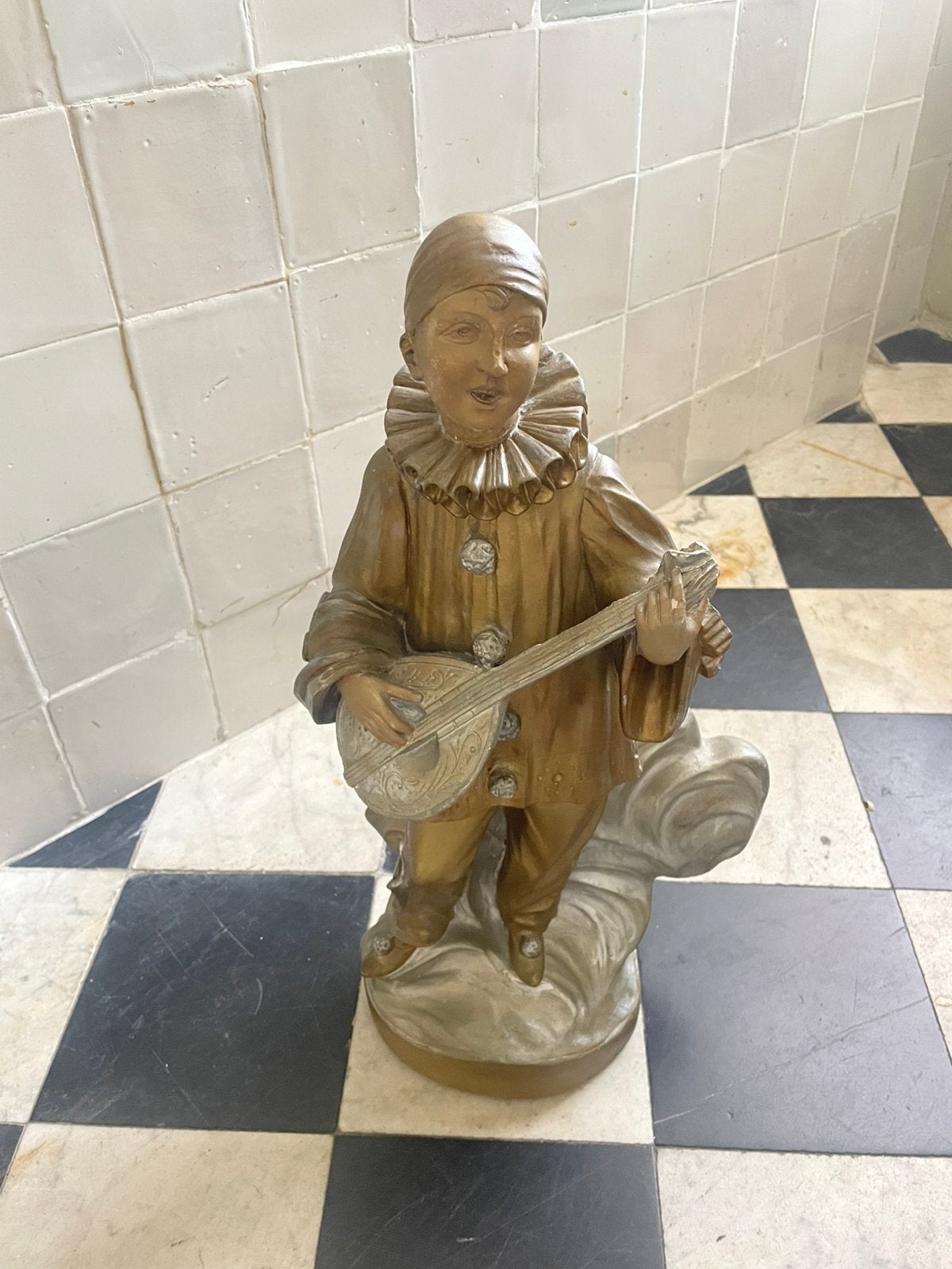 Pierrot.Frans.Gips.1910-1920.Charles Gauthier.Parijs., Ophalen of Verzenden