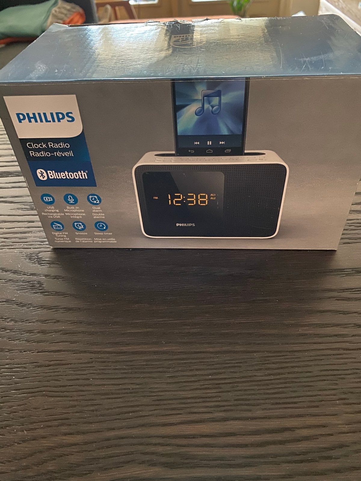 Philips Bluetooth AJT5300W wekkerradio, Ophalen of Verzenden, Zo goed als nieuw, Radio
