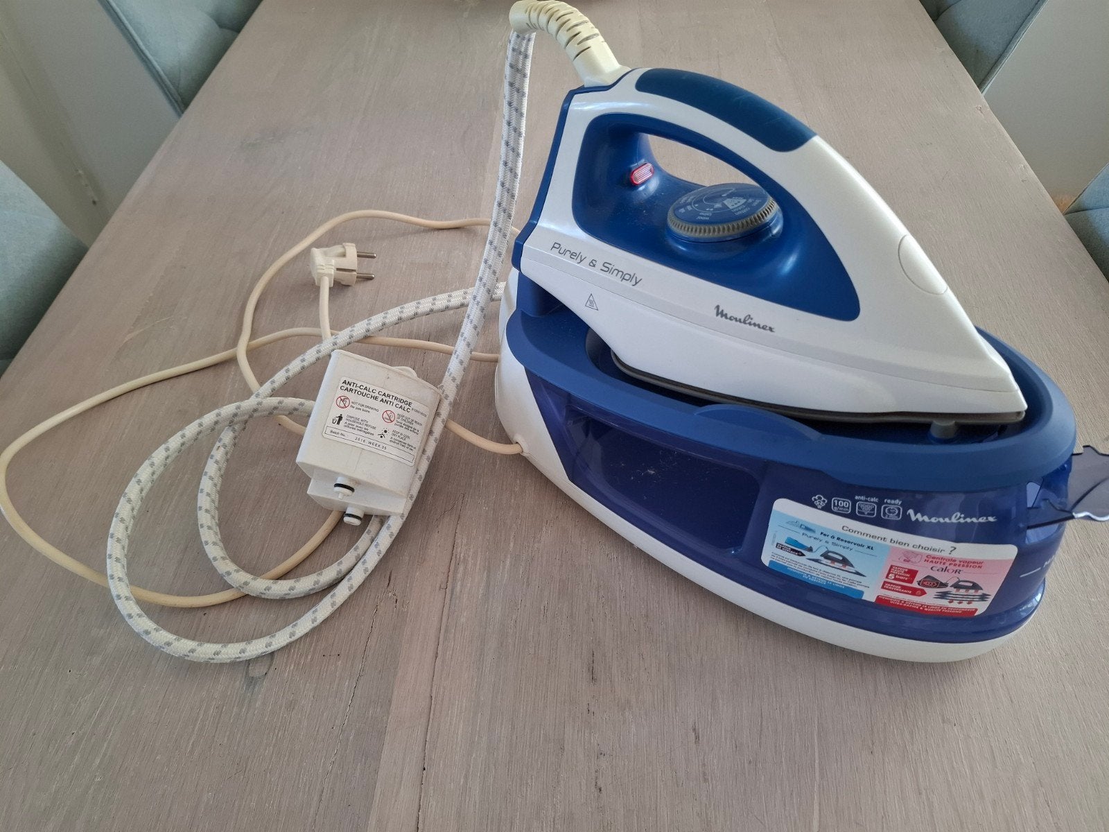 Moulinex Purely & Simply Stoomstrijkijzer met anti-kalk, Ophalen, Gebruikt, Strijkijzer met snoer