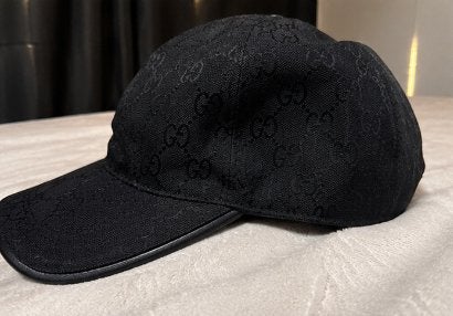 Gucci GG Canvas Baseballpet Zwart - Maat M, Kleding | Dames, Hoeden en Petten, Ophalen, Zo goed als nieuw, Pet