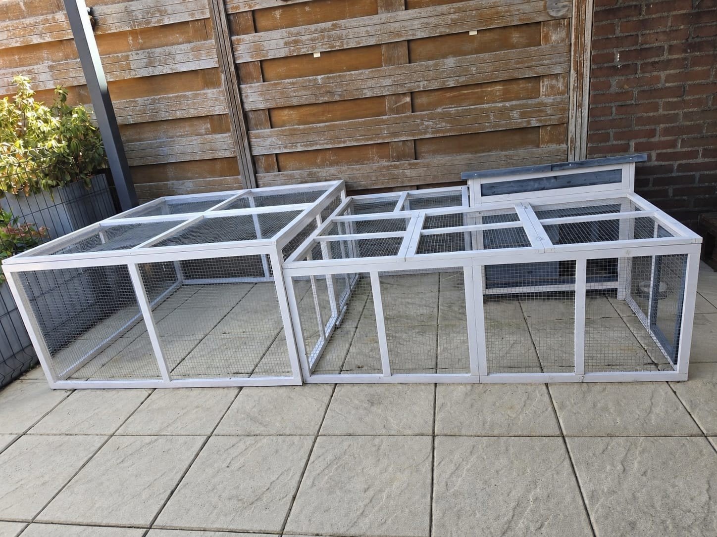 Konijnenhok met nachthok voor buiten, Dieren en Toebehoren, Ophalen, 110 cm of meer, Zo goed als nieuw, 90 cm of meer