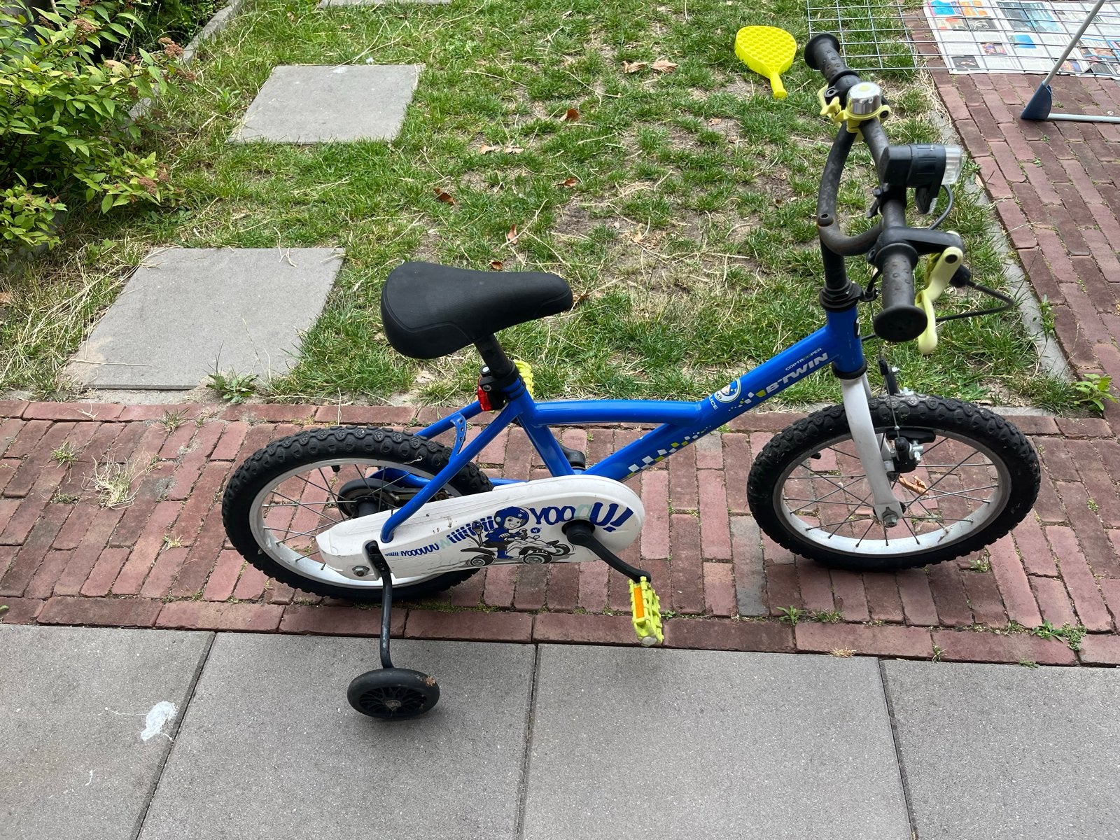 16 inch kinderfiets met losse zijwielen, Fietsen en Brommers, Ophalen, Gebruikt, 16 tot 20 inch, Zijwieltjes
