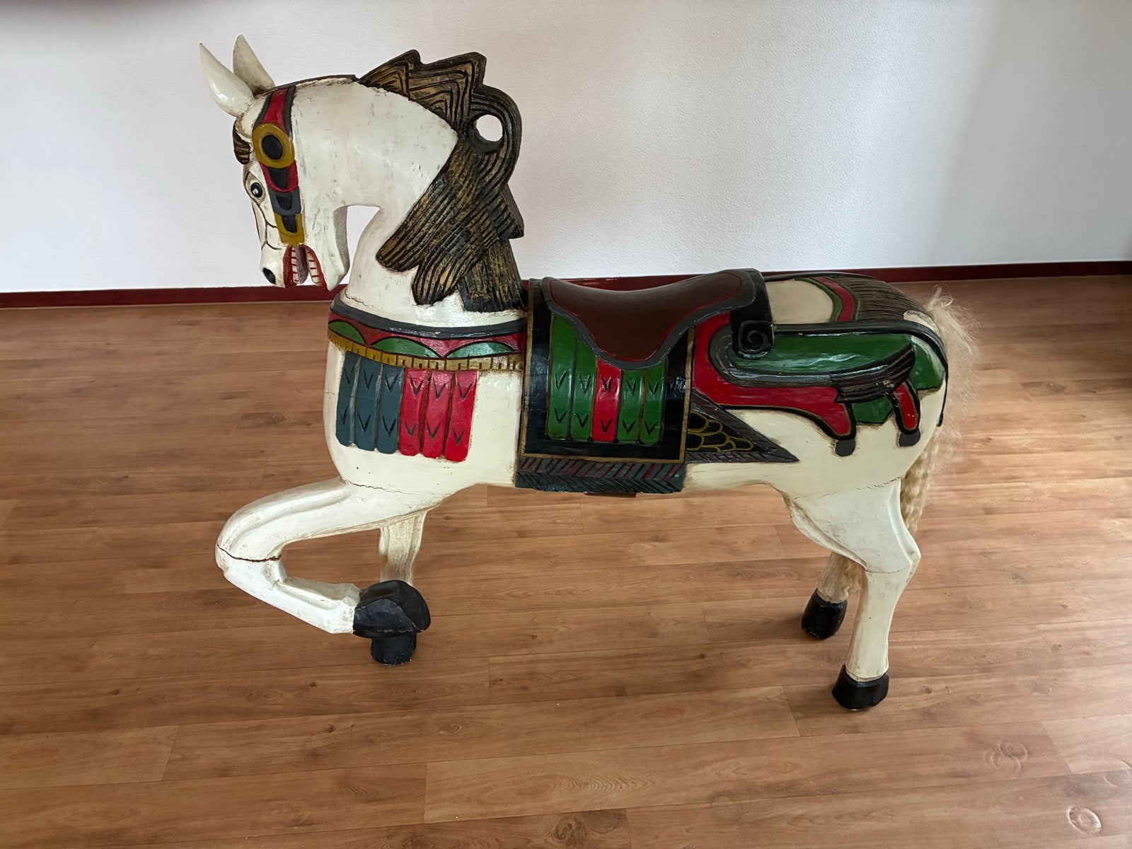 Decoratief carousel houten paard - Handgeschilderd, Ophalen