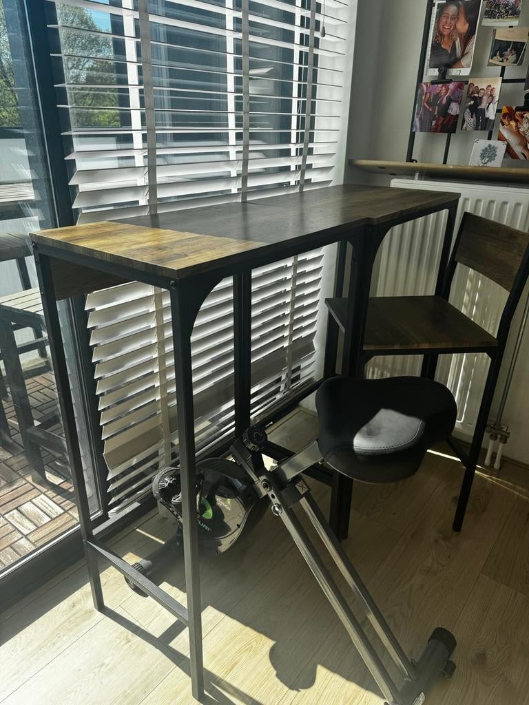 Hoge tafel met 2 stoelen - ideaal voor kleine ruimtes, Minder dan 50 cm, 100 tot 150 cm, Tot twee personen, Ophalen of Verzenden