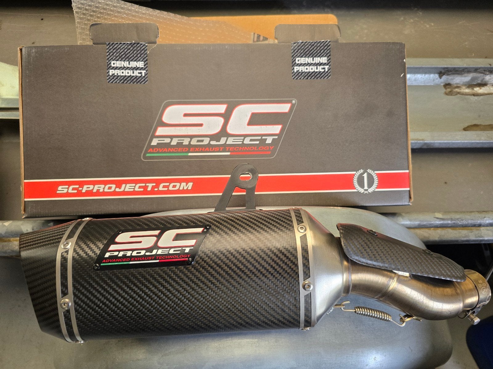 SC Project Uitlaatdemper SC1-S - Carbon Look, Ophalen of Verzenden, Gebruikt