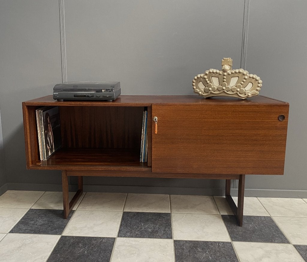 60 jaren audio platen record kast palissander dressoir slot, Ophalen, Gebruikt, 12 inch, Overige typen
