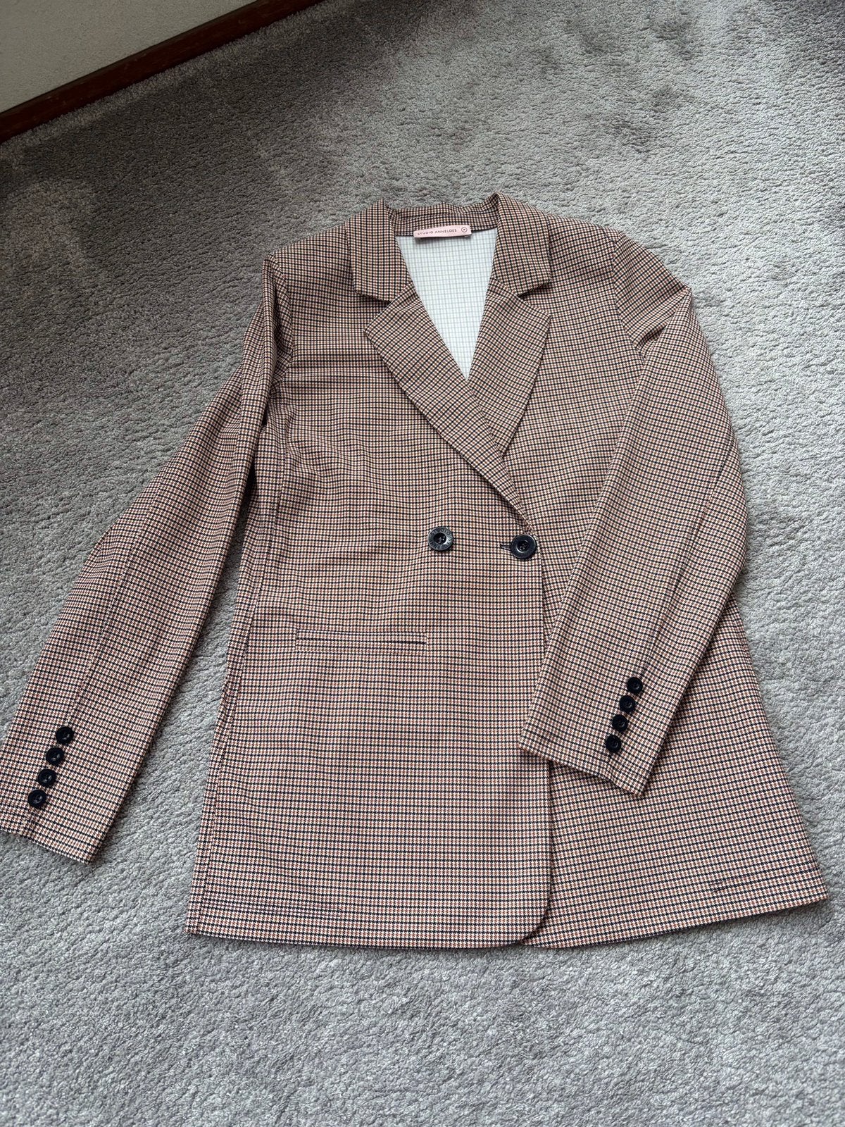 Hele mooie retro blazer Studio Anneloes travelstof mt M izgs, Kleding | Dames, Ophalen of Verzenden, Zo goed als nieuw, Maat 38/40 (M)