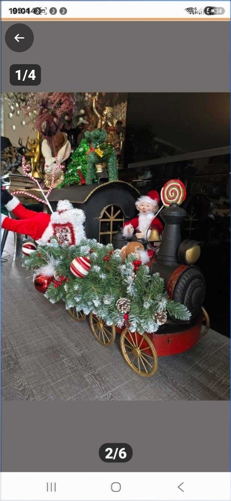 Schitterende grote metalen kerst trein. Helemaal in kerst sf, Ophalen, Nieuw