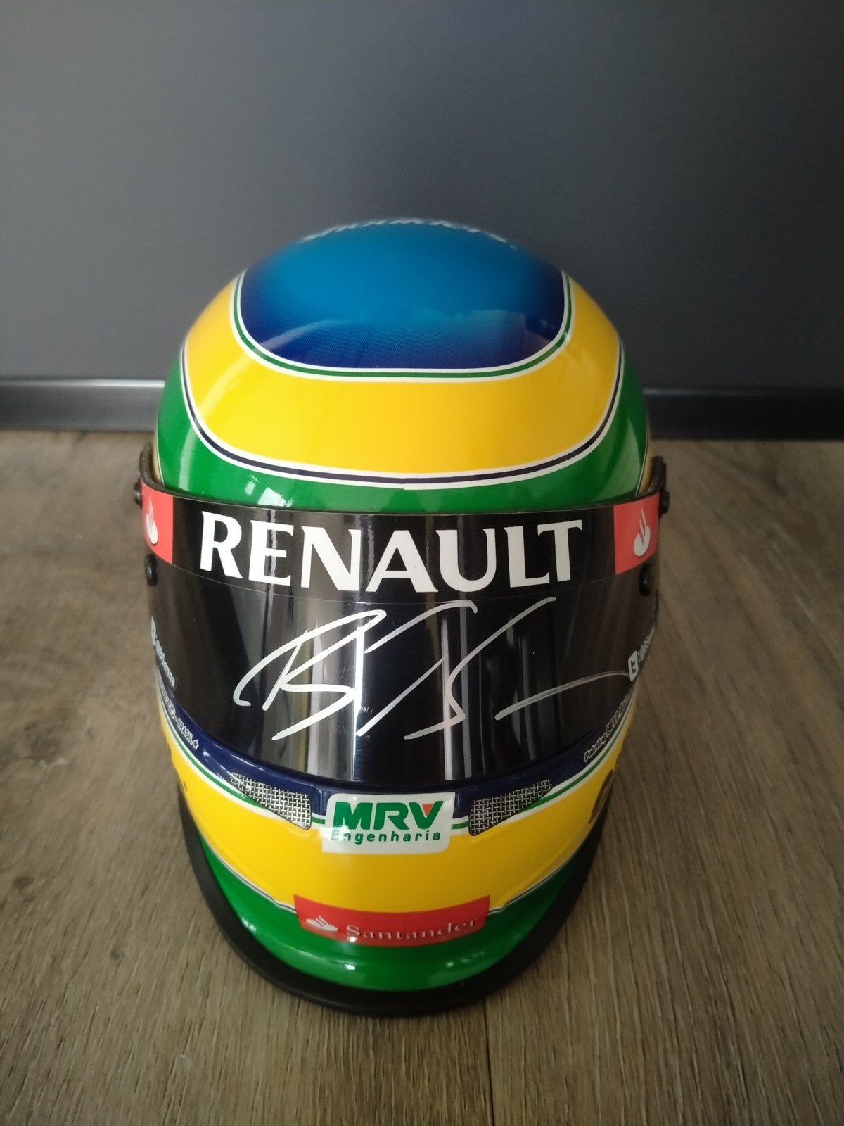 Gesigneerd Bruno Senna 1:2 helm Williams F1, Verzamelen, Ophalen of Verzenden, Nieuw, Formule 1